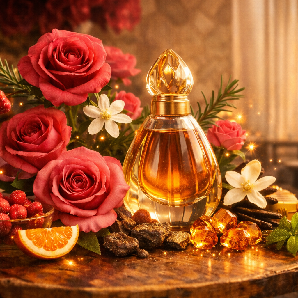 Amber Rose Perfume Oil 12ml (0.40 oz) with Green Gift Box