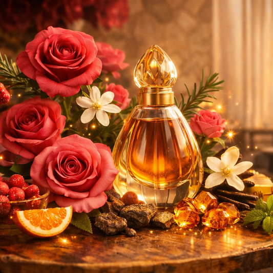 Amber Rose Perfume Oil 12ml (0.40 oz) with Green Gift Box